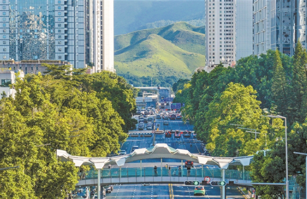 在深圳遠眺樓外青山